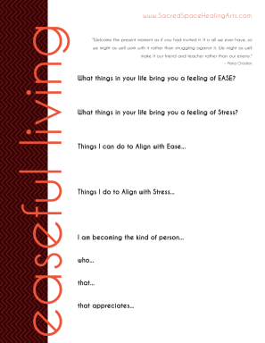 easeful living worksheet